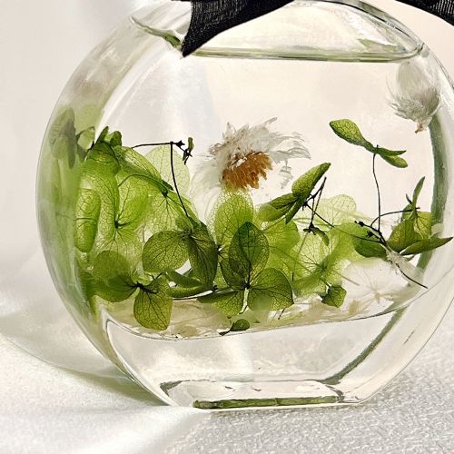 花藝創作｜花件擺飾｜浮游花(白綠)｜顏色可客製