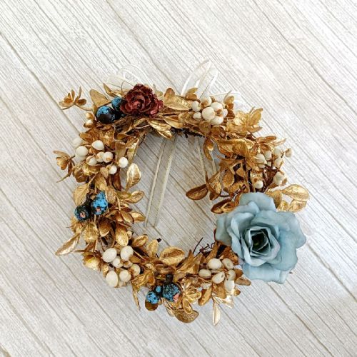 花藝創作｜花件擺飾｜季節花圈｜金色